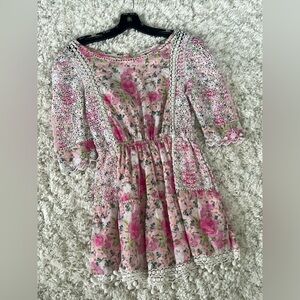 Floral Pink Lace Dress LOVESHACKFANCY